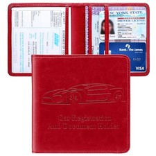Registration and Insurance Card Holder, Vehicle Glove Box Car Organizer with Mag