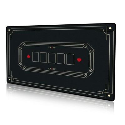47 x 27 Small Black Texas Hold'em Poker Mat Portable Poker Table Tops Cards G...