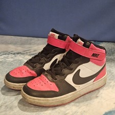 Nike Court Borough Mid 2 Girls Size 2Y Pink Black White High Top Sneakers