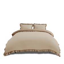 Image of Luxury Frill Duvet Cover Set & Pillowcase Soft Bedding Quilt Single Double King
