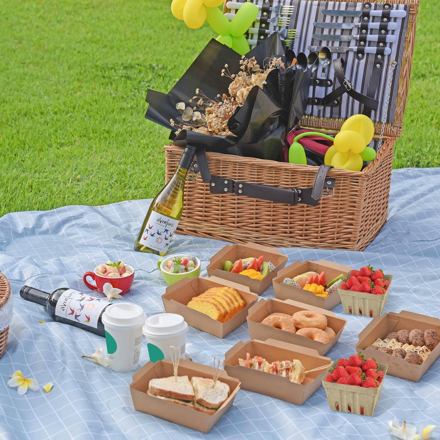 Natural Pulp Fiber Berry Basket Molded Vented Produce Container Fruit 50 PCS