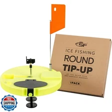 SF Insulated Thermal Tip Ups with Fishing Line Spool, Orange Pole