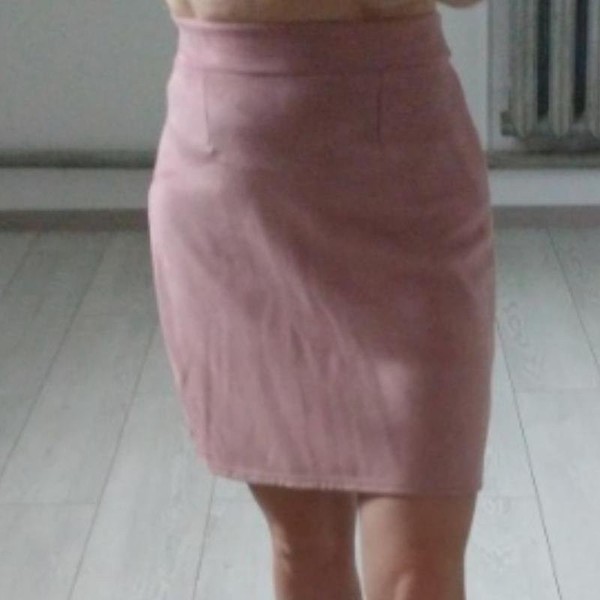Women Badgley Mischka Skirt Pink Suede 34 / XS /