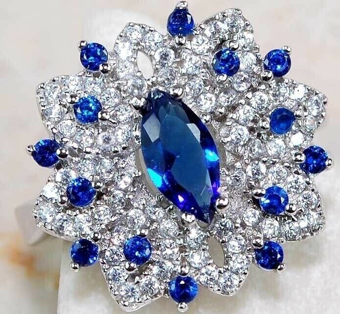 3CT Heat Treated Kyanite 925 Sterling Silver Ring Sz 7 &2-4