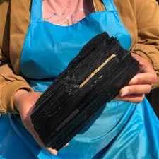 4.81LB Large Natural Black Tourmaline Crystal Gemstone Rough Mineral Specimen