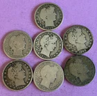 Lot of (7)  Silver Barber Half Dollars   LOT  FK- 15
