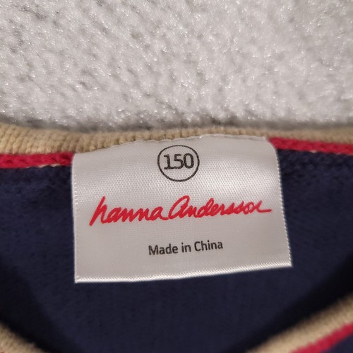 Hanna Andersson Sweater Vest Boys Size 12 (150cm) Navy Blue Golf V-Neck Holiday - Picture 9 of 11