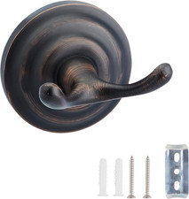 Zinc Traditional round Bathroom Towel and Robe Hook, Oil Rubbed Bronze