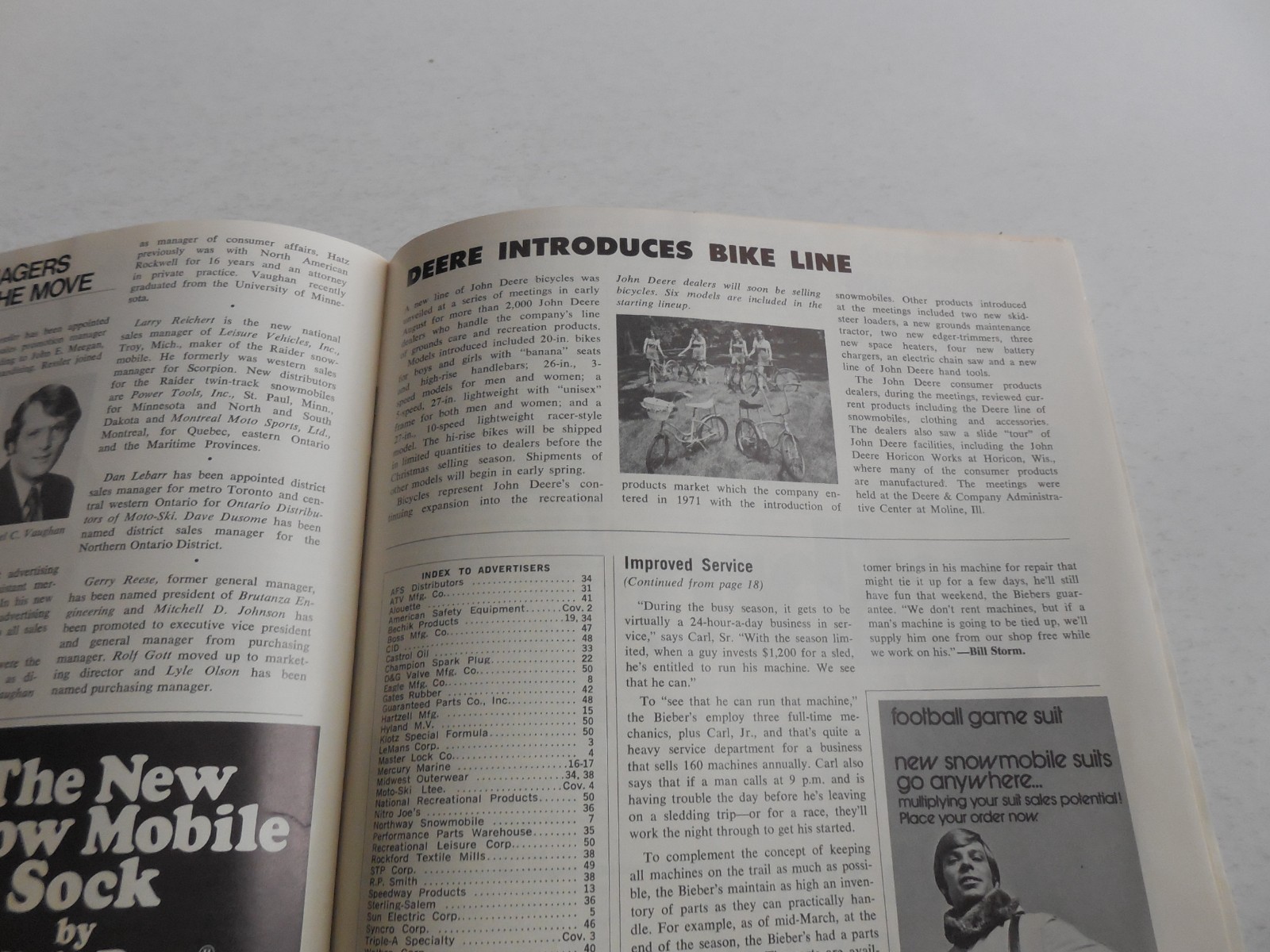 Snow Goer Trade snowmobile dealer magazine Sept. 1972 vintage Speedway Moto-Ski
