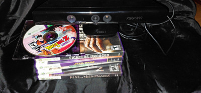 Xbox 360 Kinect Motion Sensor Camera Bundled With 5 Games Very Good Condition