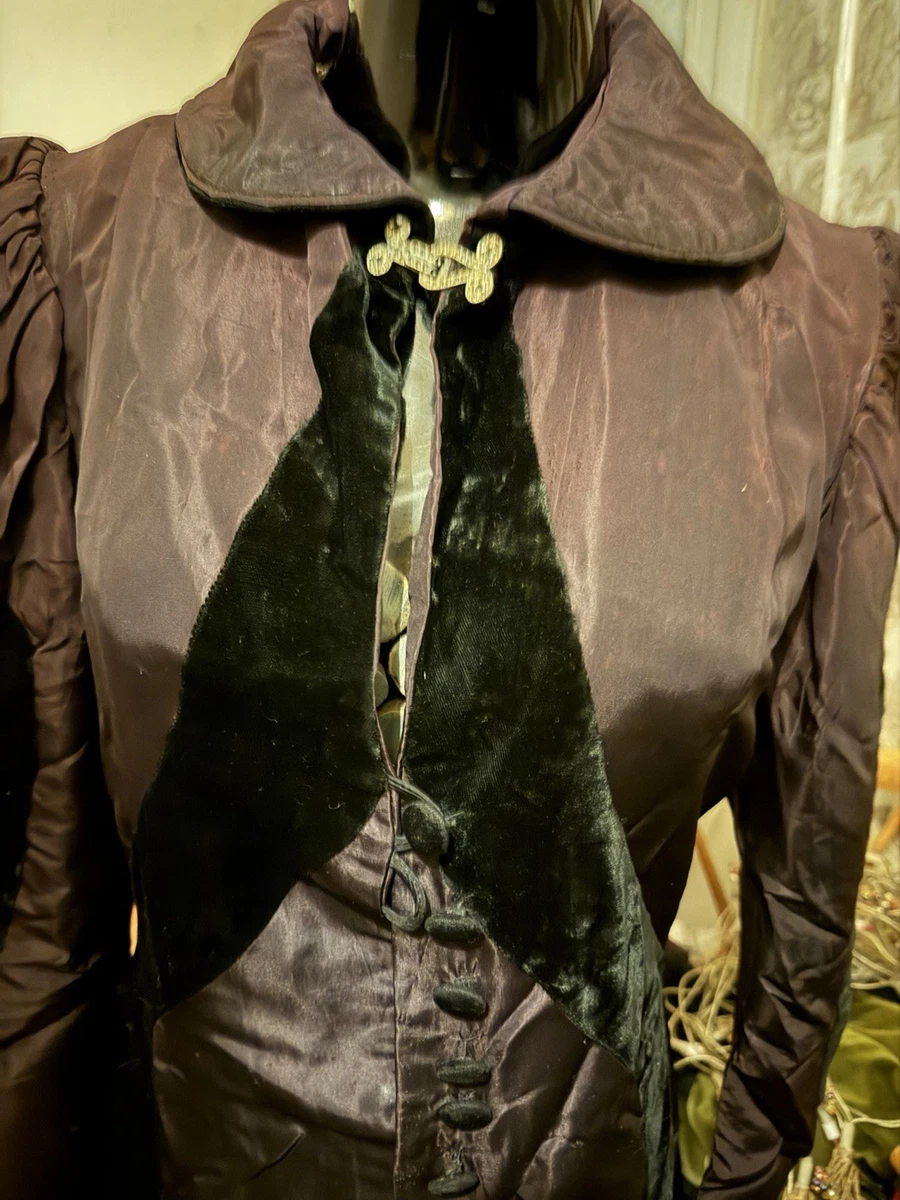 Guión a pantalla Eduardiano/Victoriano Tafetán/Vestido de terciopelo/Abrigo Disfraz de escenario