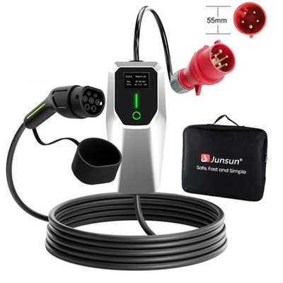 Mobile Wallbox EV Ladegerät 11kW Typ 2 6m Ladekabel 5-poligen 6-16A CEE Stecker