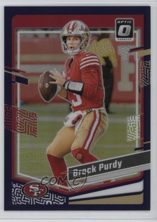 2023 Panini Donruss Optic Purple Prizm 33/50 Brock Purdy #168 2oh