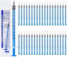 1ml Plastic Syringes 40Pcs Plastic Syringe Without Needle Small Syringe with Cap