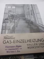 43015 Prospekt Meurer Prometheus Gas Einzelheizung Hallen Werkstätten 1938 8+4 S
