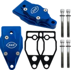 S&S CYCLE Billet Head Breather Kit - Anodized Blue - Twin Cam For '99-'17
