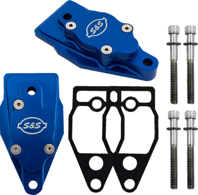 S&S CYCLE Billet Head Breather Kit - Anodized Blue - Twin Cam For '99-'17 - Bild 1 von 2