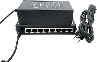 8-Port Passive Power Over Ethernet PoE+ Injector 8PoE w/ 65W supply 