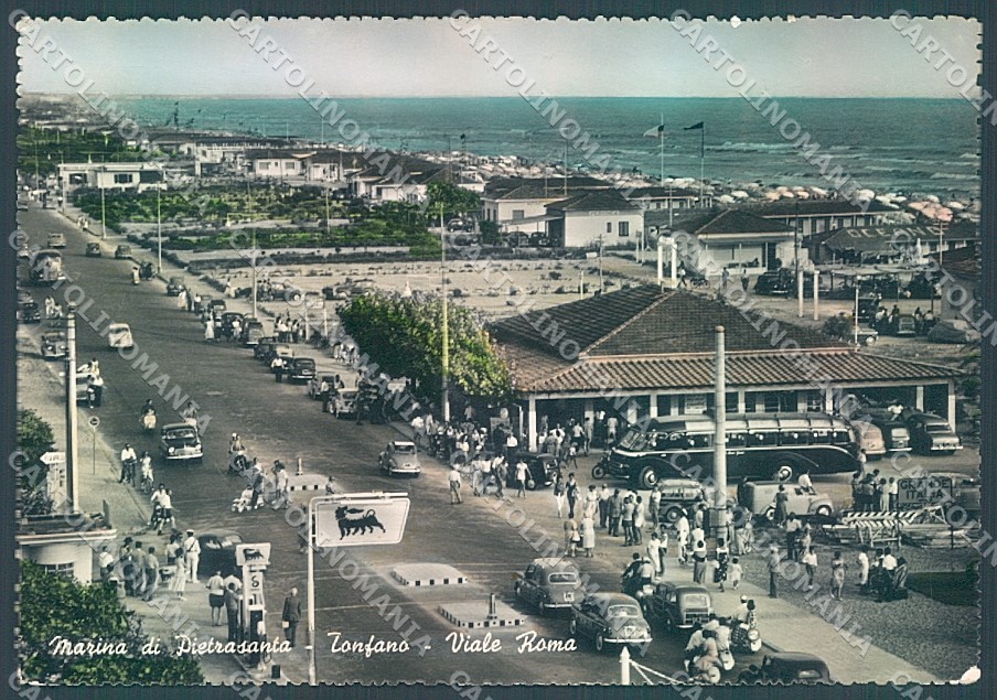 Lucca Pietrasanta Tonfano Distributore Benzina Foto FG cartolina JK3475