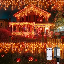 JMEXSUSS Orange Halloween Lights Outdoor, 800 LED 67.8FT, 