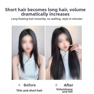 Invisible 5 Clip Straight Hair Extensions 60cm Resistant Kunstfaser