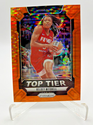 2024 WNBA Prizm KELSEY MITCHELL Top Tier Orange Pulsar SP Insert /75   FEVER