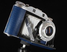 Agfa Isolette III f4.5 SOLINAR - NEW BLUE Leatherette Light Grey Bellows