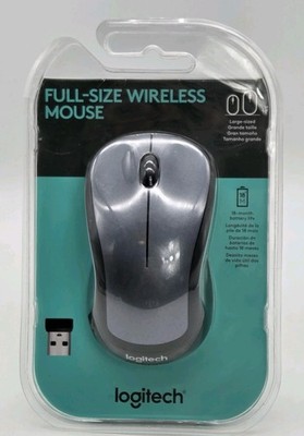 Logitech 910-005484 Full-Size Wireless Mouse With Dongle Black & Gray