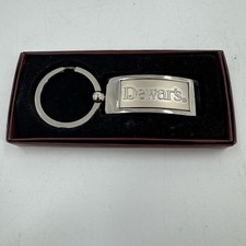 DEWAR'S Scotch Stainless Steel Spinner 3.5" Silver Key Chain