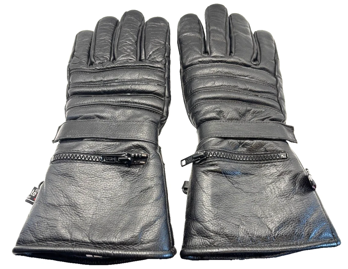 Thinsulate 3M Black Leather Gloves Adult Large Overmitt Shell in Zipper