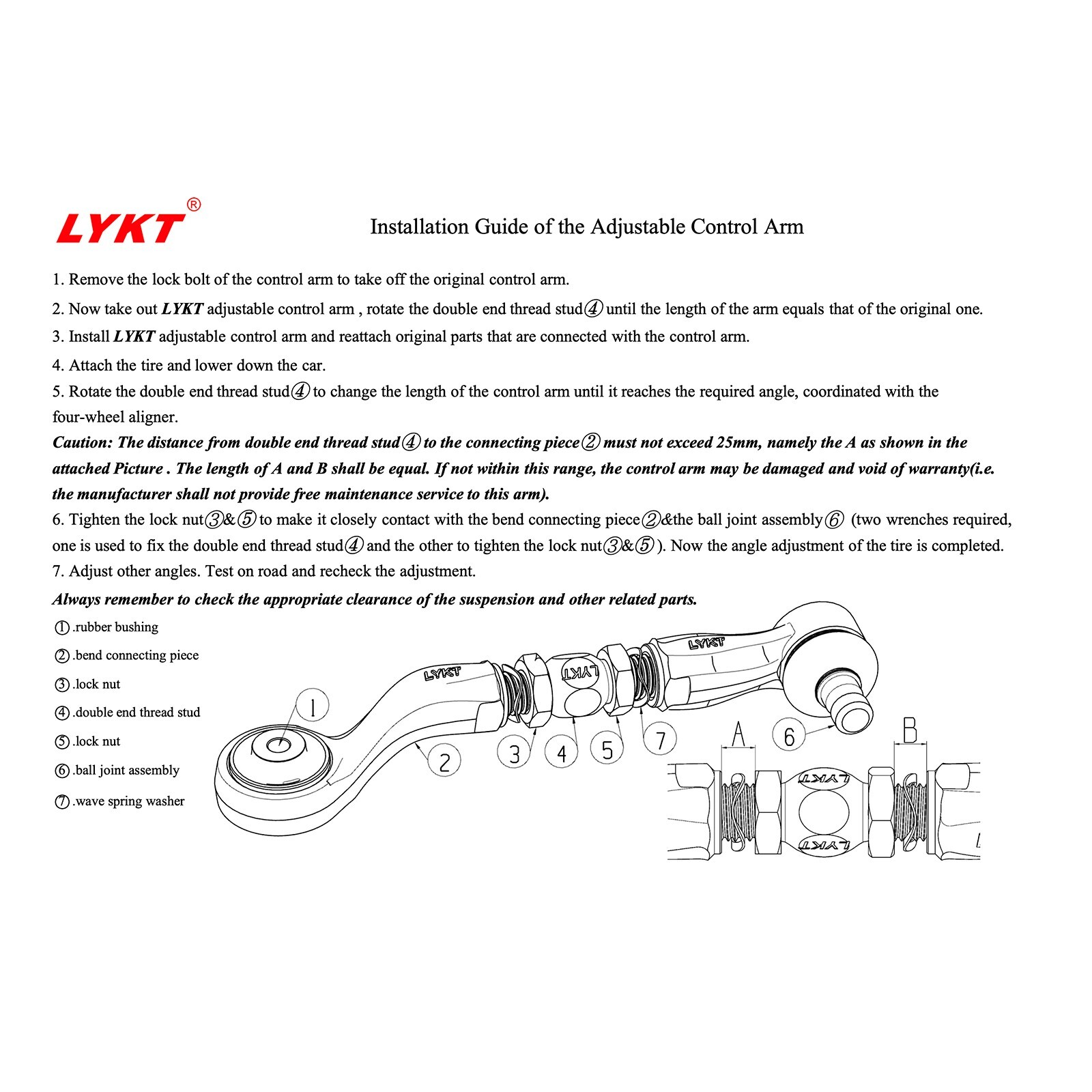 LYKT 4pcs Alignment Adjustable Arms Front Camber Kit for Audi、Volkswagen、Bentley