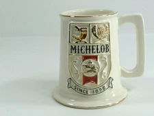 Vintage  MICHELOB ceramic  Beer Stein white Mug USA