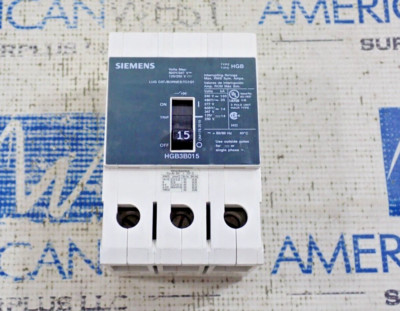 Siemens HGB3B015 15 Amp 3P 600Y/347V 35KA@480V Circuit Breaker New Take Out