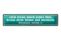 Blechschild Spruch 46X10Cm Freue Mich Dein Name Auf Display Dekoration