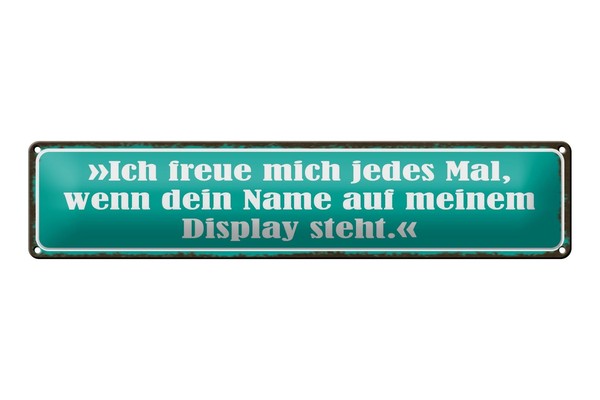 Blechschild Spruch 46X10Cm Freue Mich Dein Name Auf Display Dekoration-image