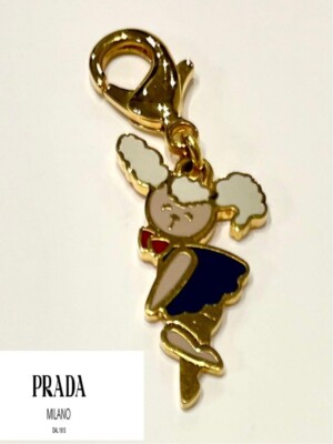 PRADA キーホルダー　金 PRADA Bunny Motif Bag Charm Keyring Keychain Gold USED