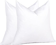 Euro Pillow Inserts 26 x 26 (Pack of 2, White), Down Feather Pillow Stuffer,