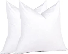 Euro Pillow Inserts 26 x 26 (Pack of 2, White), Down Feather Pillow Stuffer,