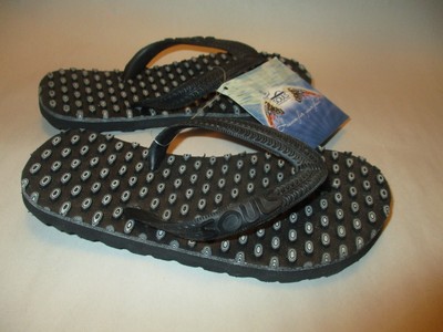 Souls Comfort Massage Thongs Little Kids 2 (7 3/4'' long) Black/White Flip Flops