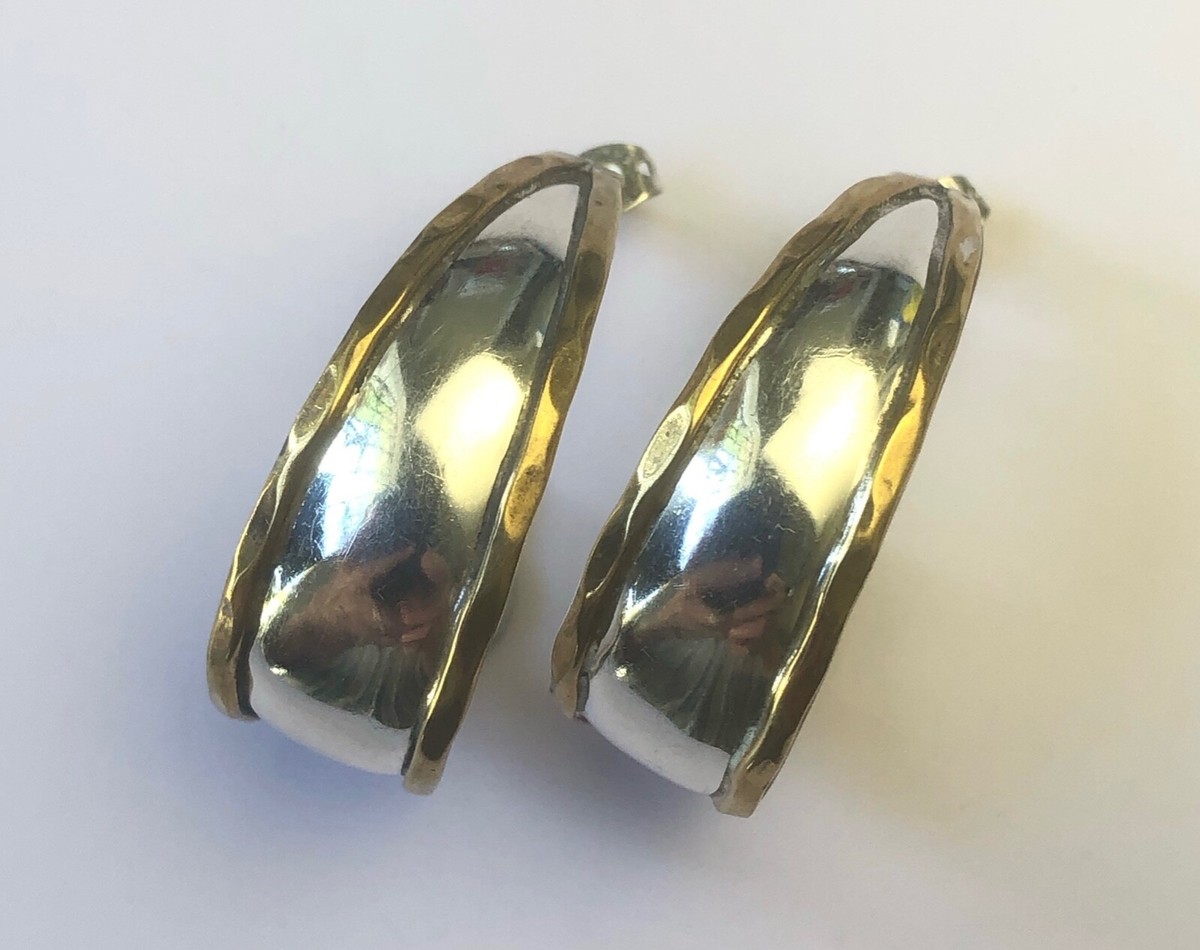 Vintage TC-139 Taxco Mexico Loop Pierced Earrings Sterling