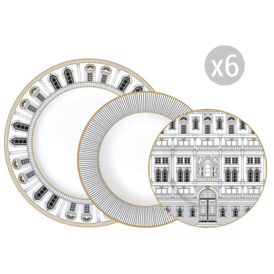 Easy Life Palace Dinnerware Set 18 Pcs, for 6 Persons ,Porcelain- Official