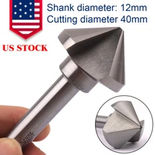 40mm Diameter 90° Straight Shank Chamfer Milling Cutter Countersink Drill Bit US