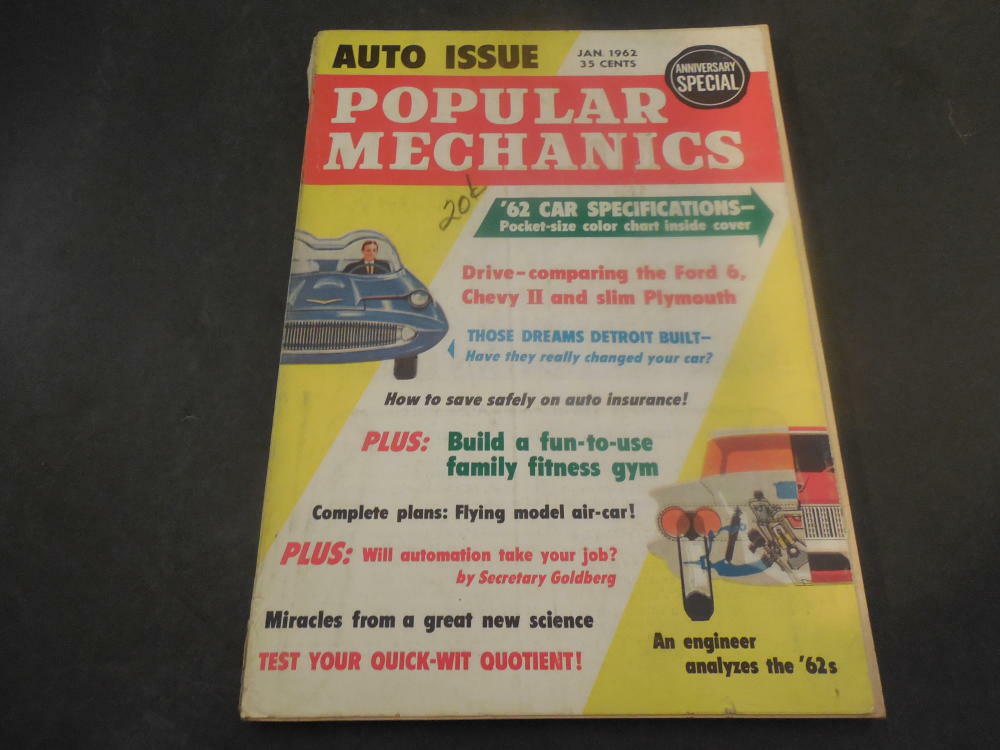 Popular Mechanics Jan 1962 62 Car Specifications, Auto Issue      ID:33885