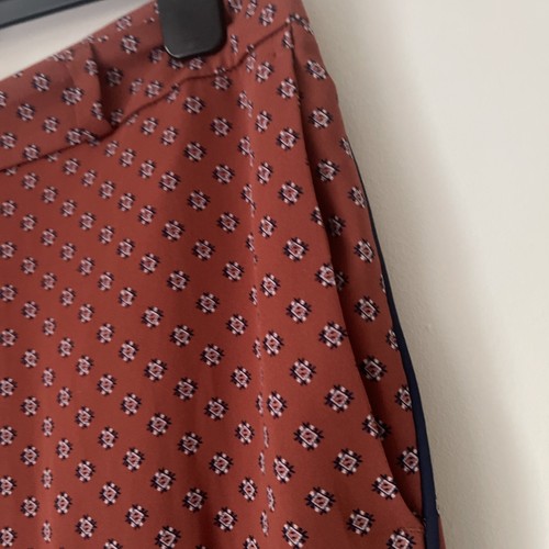 SIZE 12 - Terracotta M&S Autograph - Patterned Flowy Tailored Trousers Holiday - Picture 5 of 10