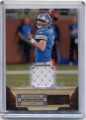 2011 Timeless Treasures Matthew Stafford Game Used Jersey Card SSP #'d 35/99