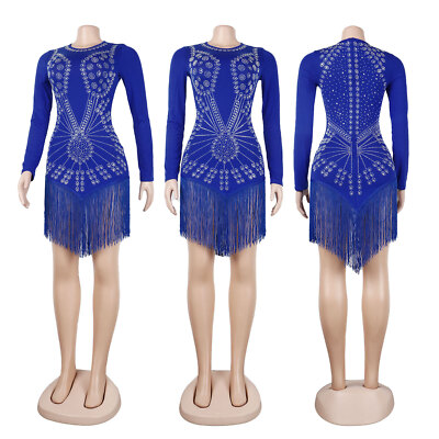 knee length dresses for ladies Lukea Long Sleeve Mini Dress | Navy | Womens main image 1