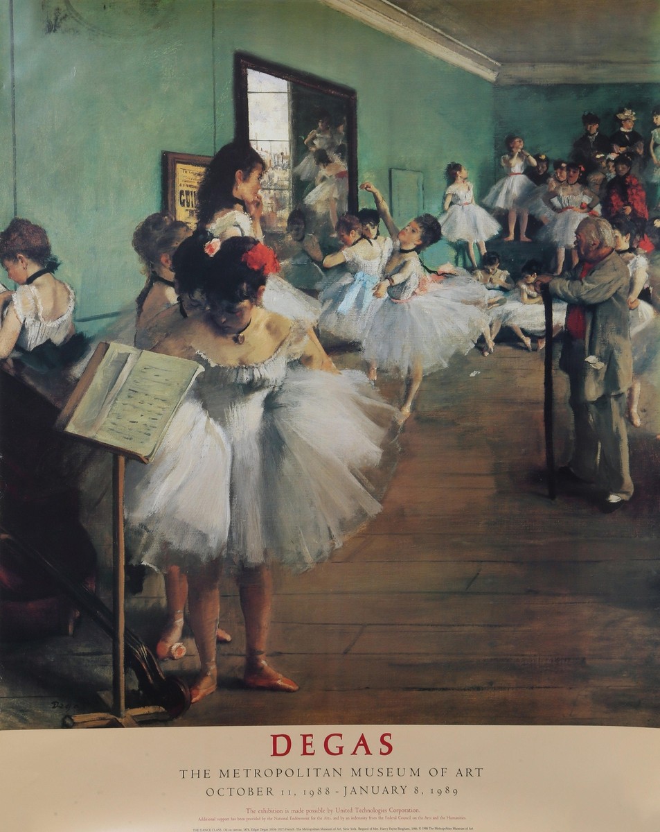 Degas vintage ART poster【踊り子】 Edgar Degas Print, the Dance Class Exhibition Poster