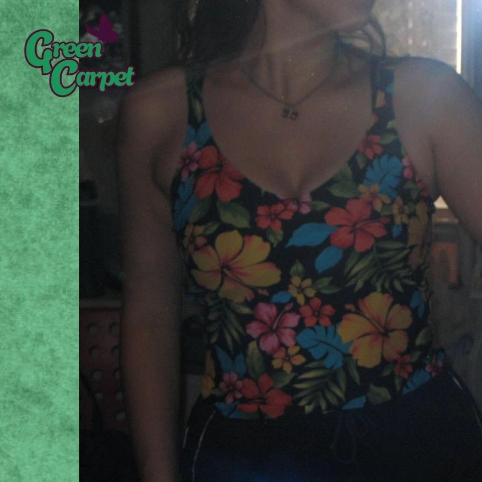 Tankini años 90 negro y brillante floral talla mediana vintage Foto 2 de 4