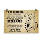 Spartan Warrior Poster Gift for Grandson Never Lose Inspiration Quotes Poster