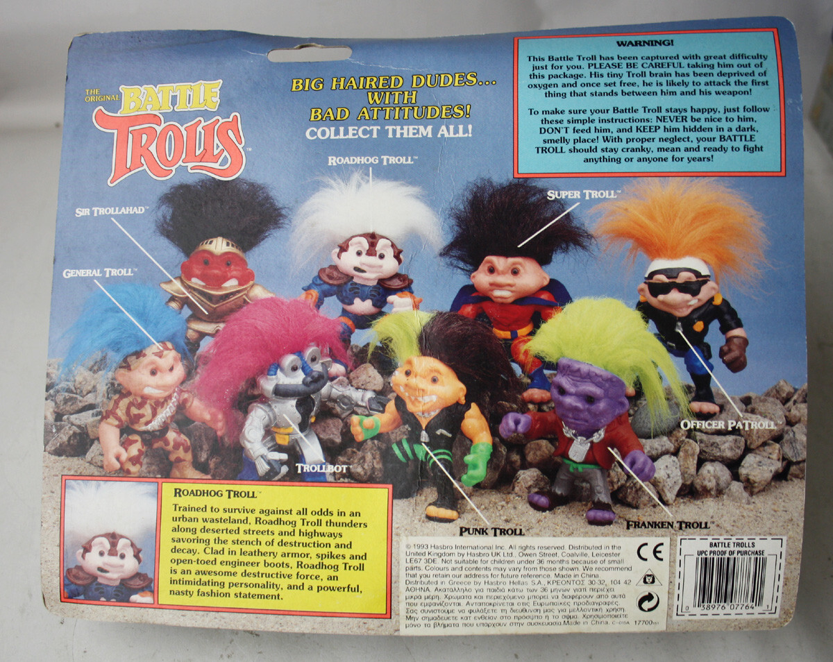 RARE VINTAGE 1993 ORIGINAL BATTLE TROLLS ROADHOG TROLL HASBRO NEW